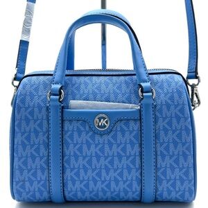 Michael Kors Small Travel Duffle Xbody Satchel Shoulder Bag South Pacific Blue